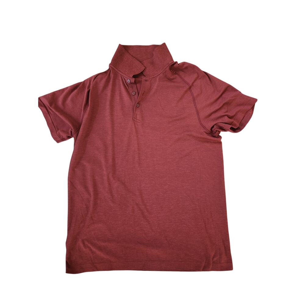 Lululemon Men’s Rust Red Athletic Polo Shirt Medium Performance Activewear